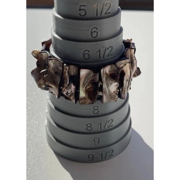 vintage Mother of pearl chunk Stretch Wire Bracelet Natural Boho Western Sz 7.5" - Picture 6 of 10